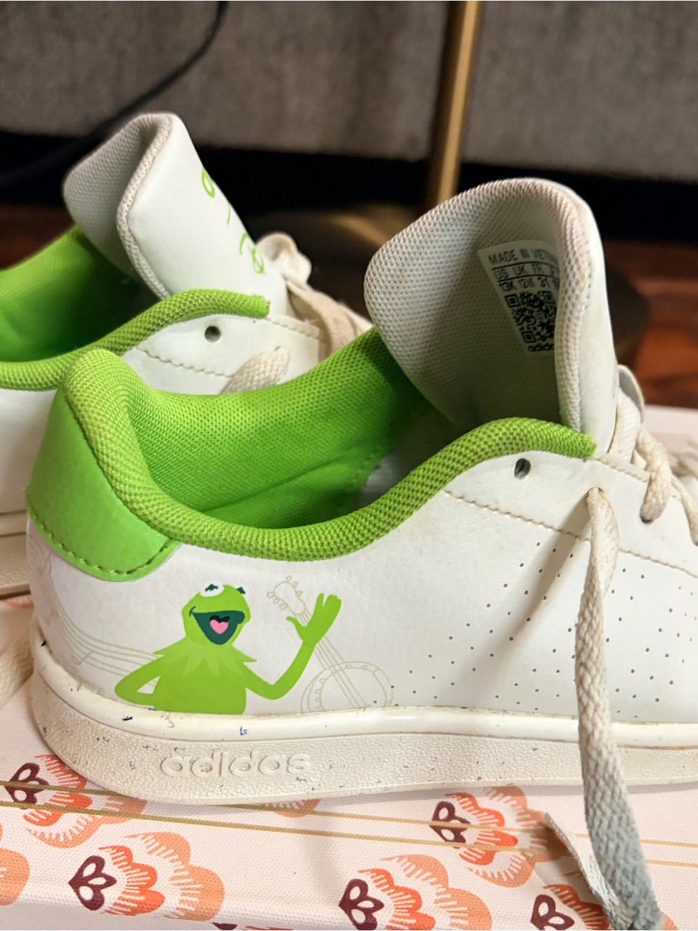 Adidas x Disney Sneakers with Bright Green Kermit the Frog